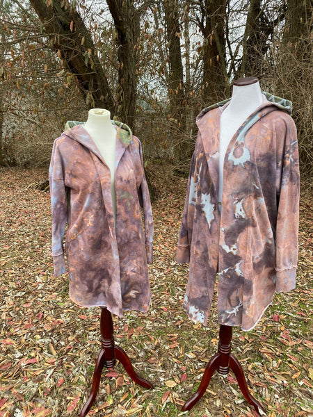 Hooded Mandala Sweatshirt Cardigan Flora and Fae Colorway - Sizes S - 2X