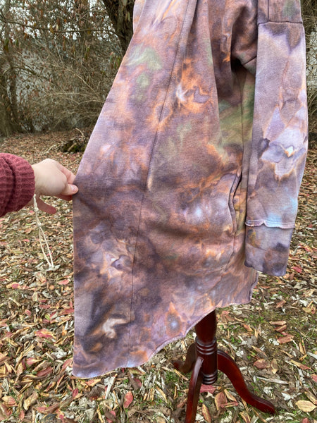 Hooded Mandala Sweatshirt Cardigan Flora and Fae Colorway - Sizes S - 2X