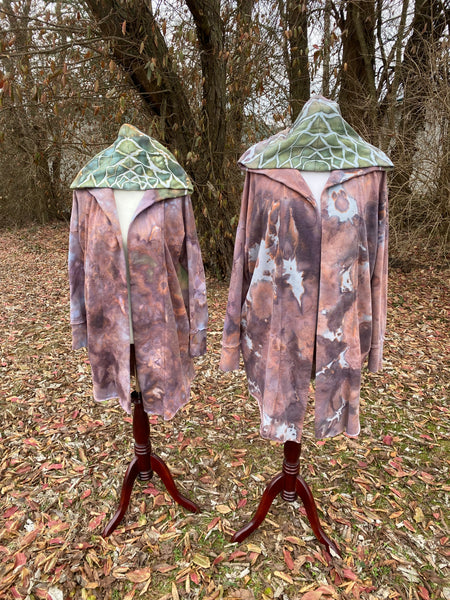 Hooded Mandala Sweatshirt Cardigan Flora and Fae Colorway - Sizes S - 2X