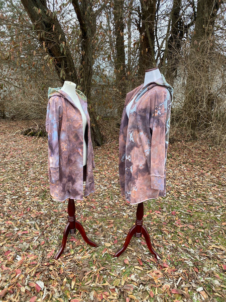 Hooded Mandala Sweatshirt Cardigan Flora and Fae Colorway - Sizes S - 2X