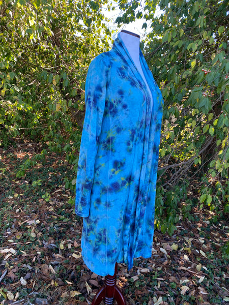 Extra Long Bamboo Duster Cardigan - Moody Blues -Sizes S - XL