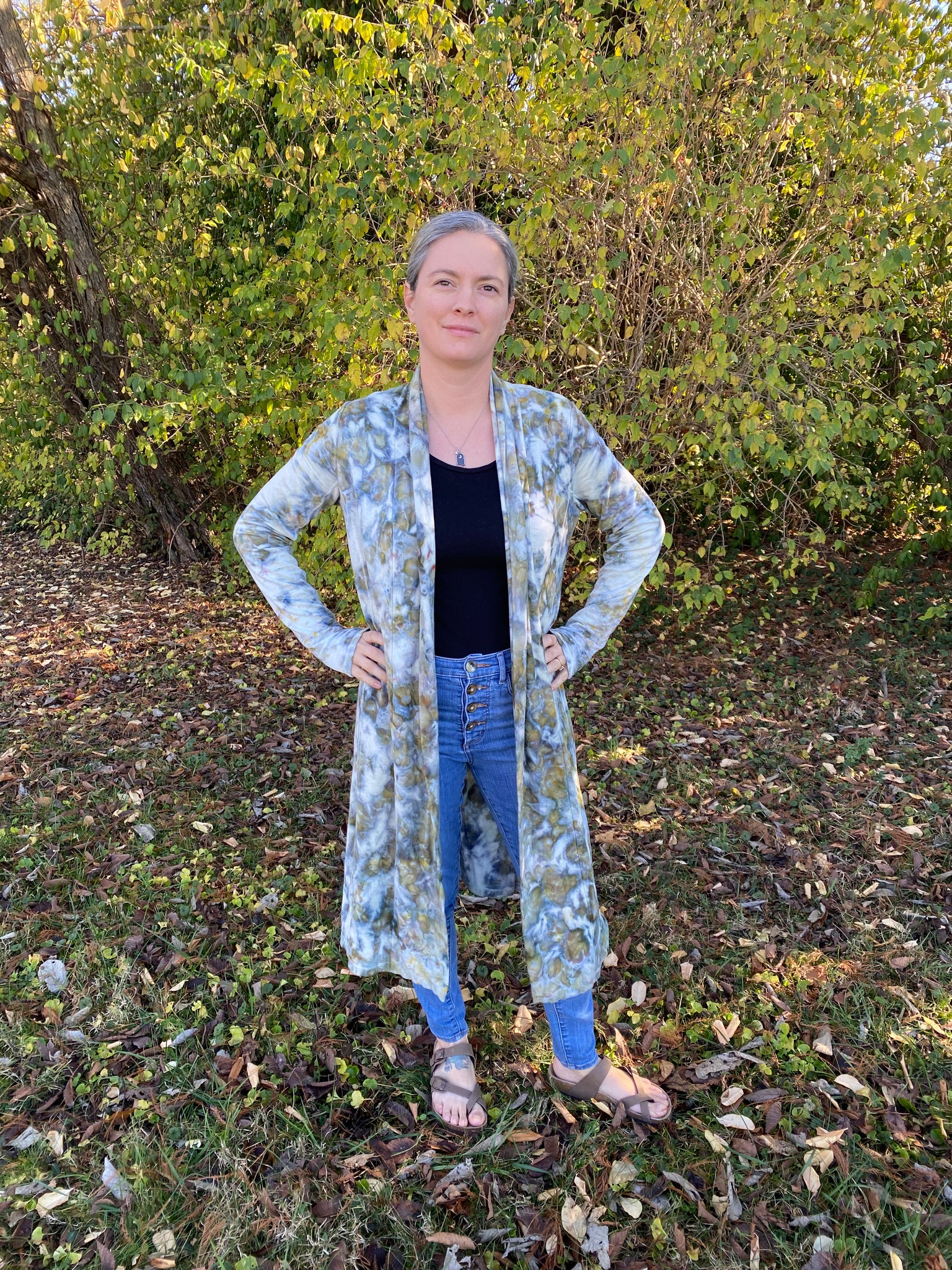 Extra Long Bamboo Duster Cardigan - Serene Sage - Sizes S - XL