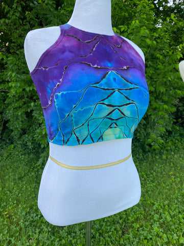 Reverse Dyed Mandala Crop Tops - Dragonfly - Sizes S-2X