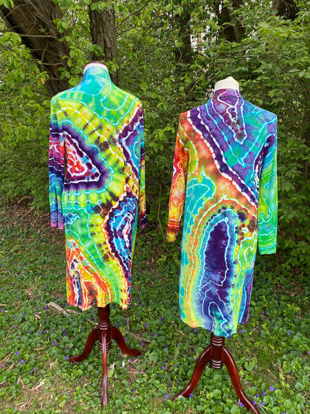 Extra Long Rainbow Geode Duster Cardigan - Sizes Small - 3X